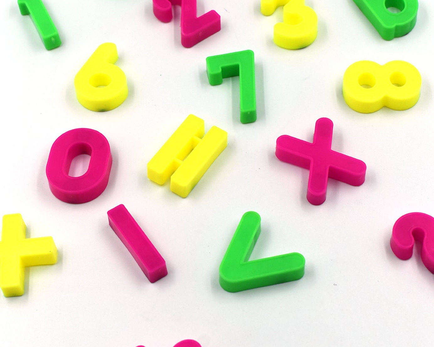 Assorted magnetic number symbols for engaging kids in learning.