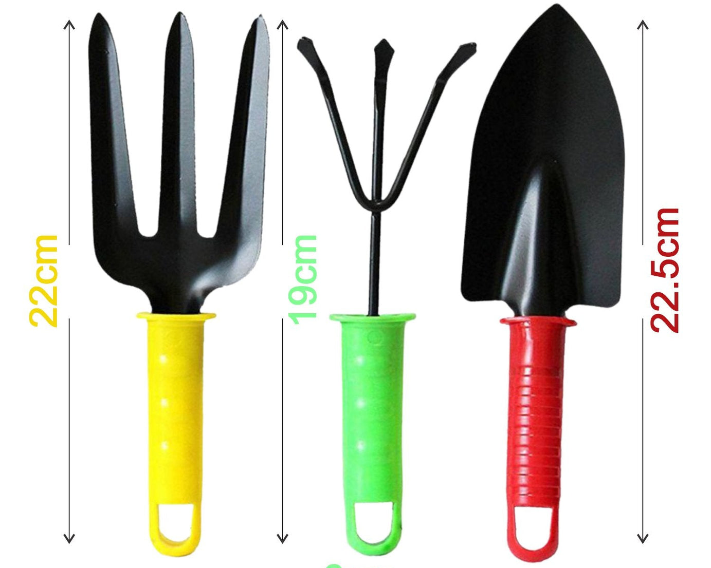 Handy colorful garden tools set of 3 pieces for gardening