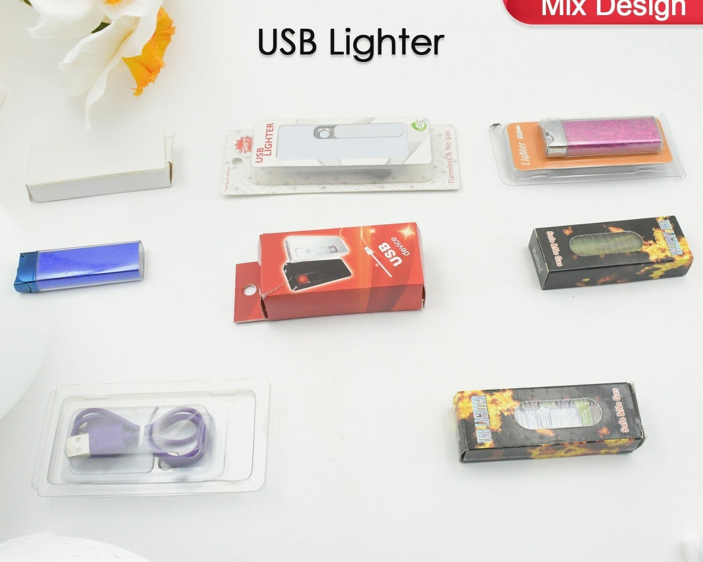 Stylish Electric USB Lighter for Men & Women (Rechargeable, Windproof)