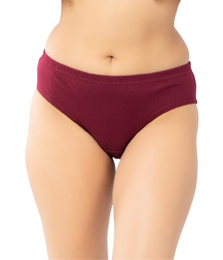Women's Cotton Plain Panty Comfortable and Colorful Combo - Pack of 6 Multicolor Panties for Womens/Girls