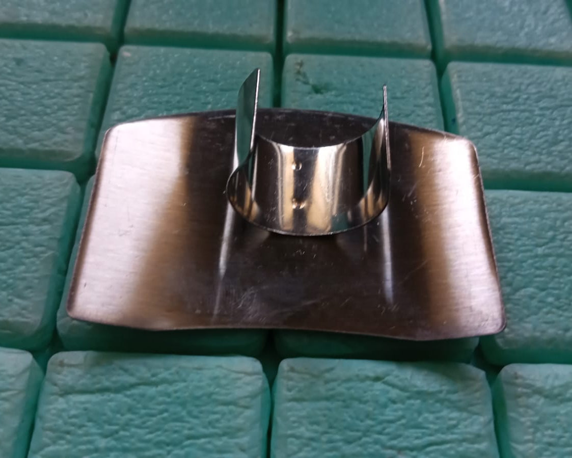 Durable cutting protector for kitchen safety, stainless steel material.