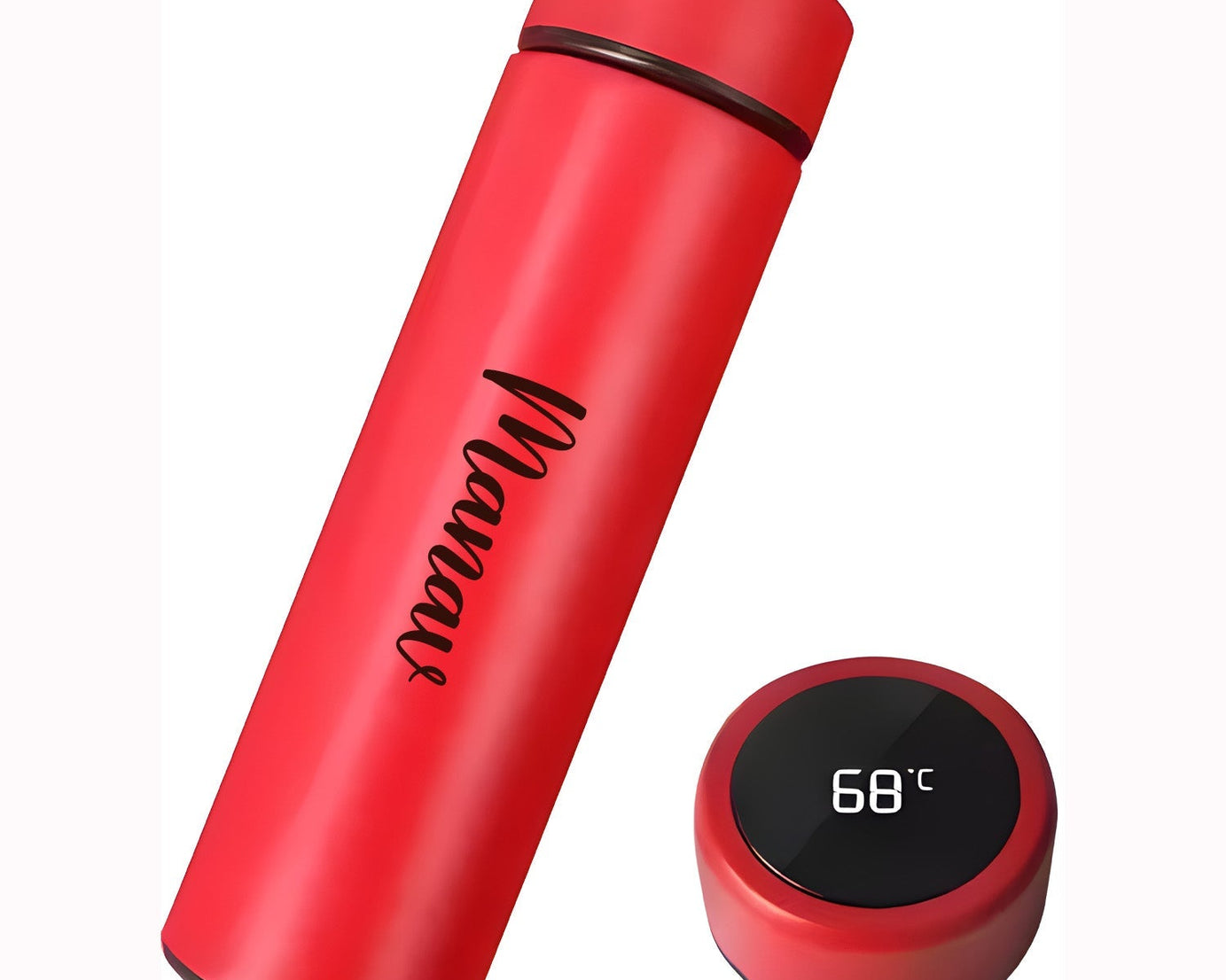 Customized/Personalized Stainless Steel Smart Water Bottle with Smart LCD Temperature Touch | Gifting Custom Name Water Bottle | Gifts for Boyfriend/Girlfriend/Employee | 500ML