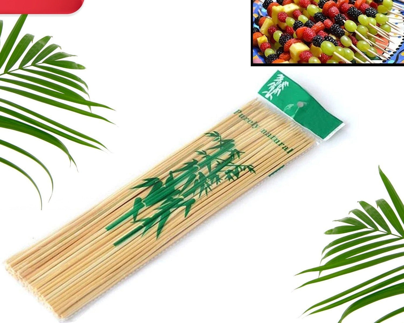 Camping Wooden Color Bamboo BBQ Skewers Barbecue Shish Kabob Sticks Fruit Kebab Meat Party Fountain Bamboo BBQ Sticks Skewers Wooden (30cm)