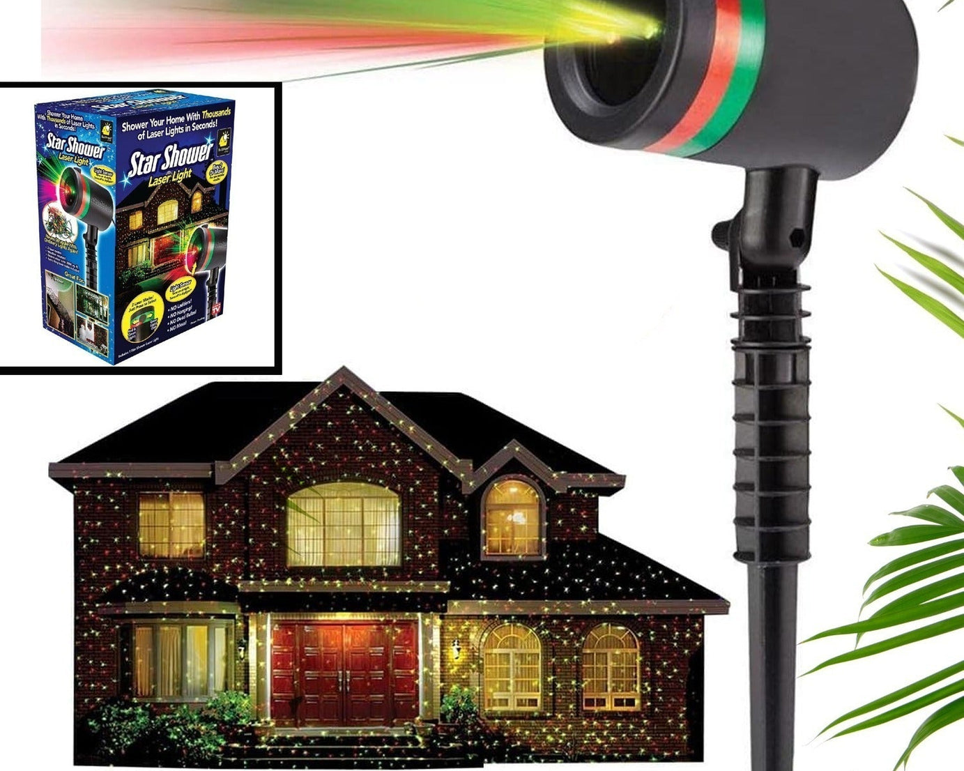 Star Fairy Motion Laser Lights Projector for Garden Lawn Landscape Outdoor Indoor, Home, Office, Diwali, Christmas, Navratri, Decorative Light, Party (No Remote Button, Multicolour)