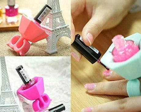 Nail polish stand with ring, manicure accessory