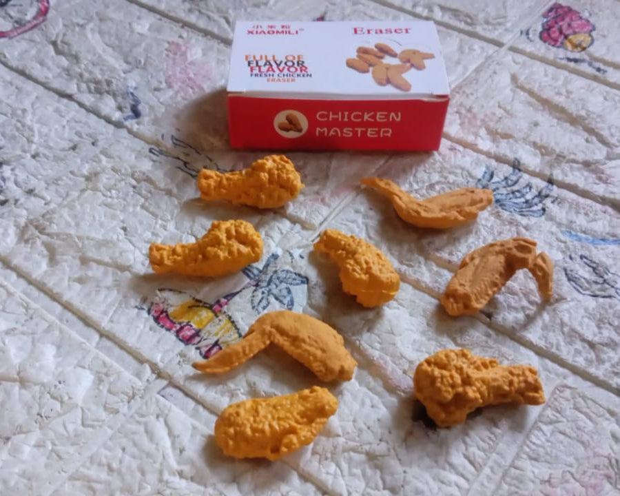 Cute Erasers, Pencil Eraser, Chicken Wings Chicken Legs Eraser Student School Supplies Gifts Chicken Rubber Drawing Small Eraser Office Accessory Fun Back to School Supplies Gifts Party Favor for Kids Adults Students (8 Pcs Set)