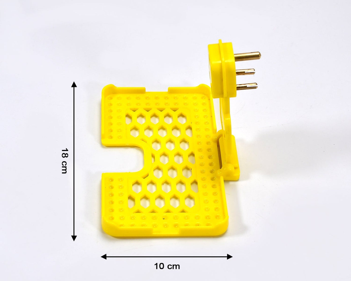 Charging stand that fits in a wall socket.