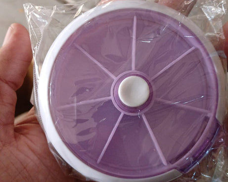 Pill Box Medicine Dispenser 7-Day Week Weekly Whee Cute Portable fruit style 7 grid seal rotation Pill Organizer Medicine Box (1 Pc)