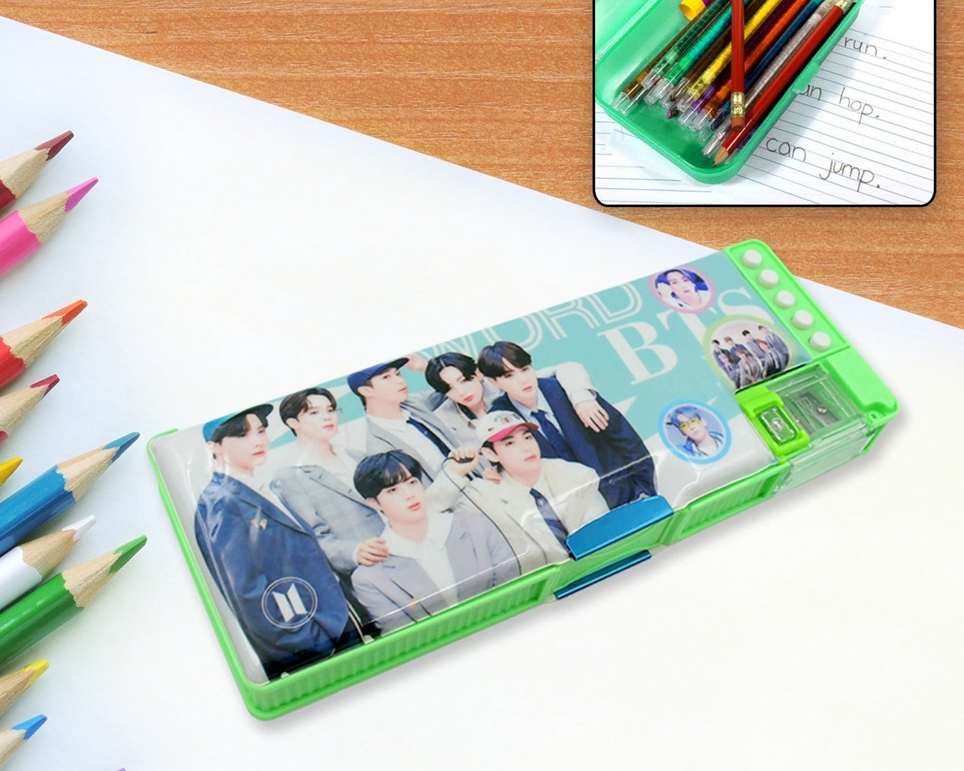 Multipurpose Compass Box (2 Compartments): Cartoon Pencil Case for Kids