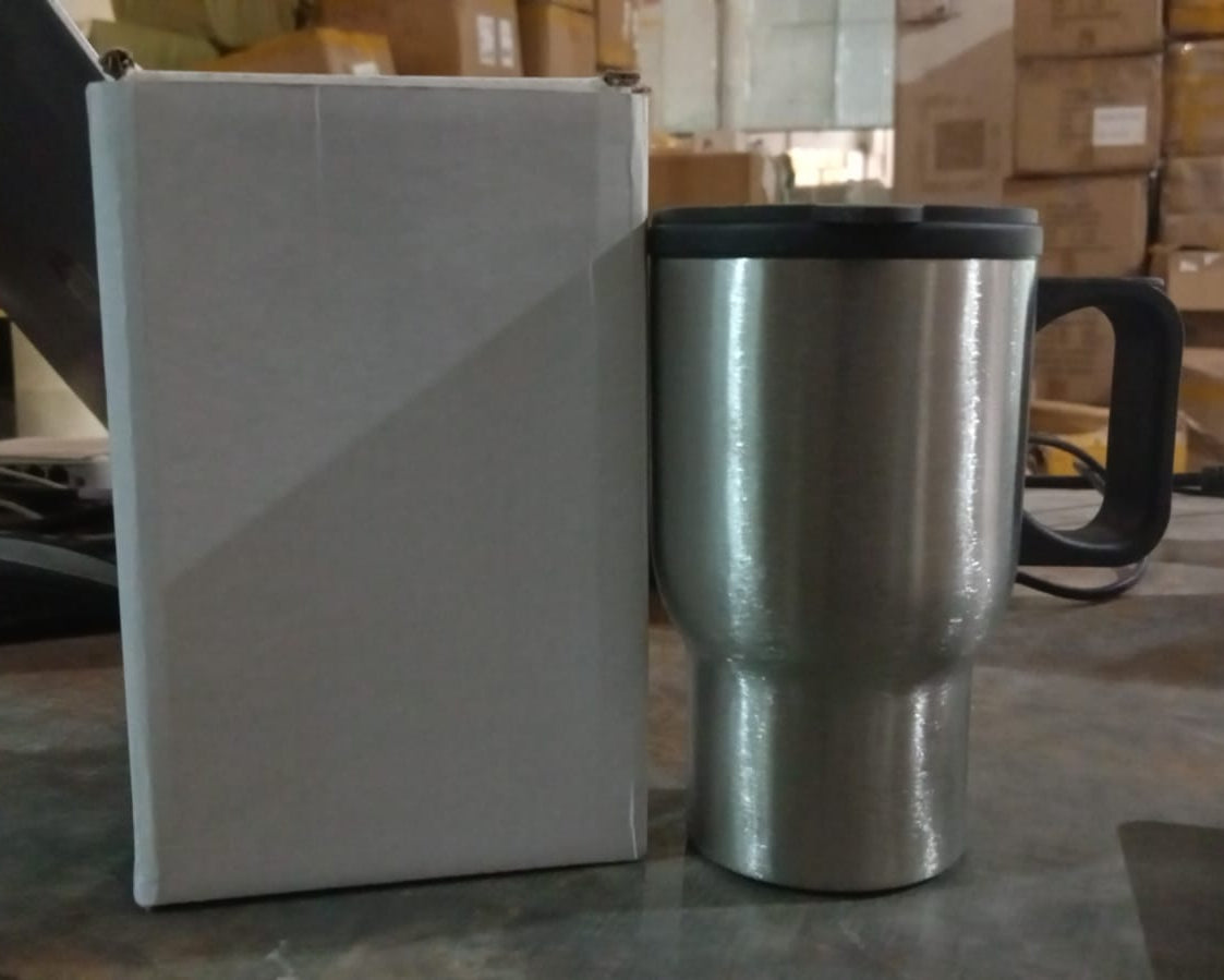 Stainless Steel Vacuum Glass Insulated Glass Coffee Cups (With Lid & Handle / 1 pc)
