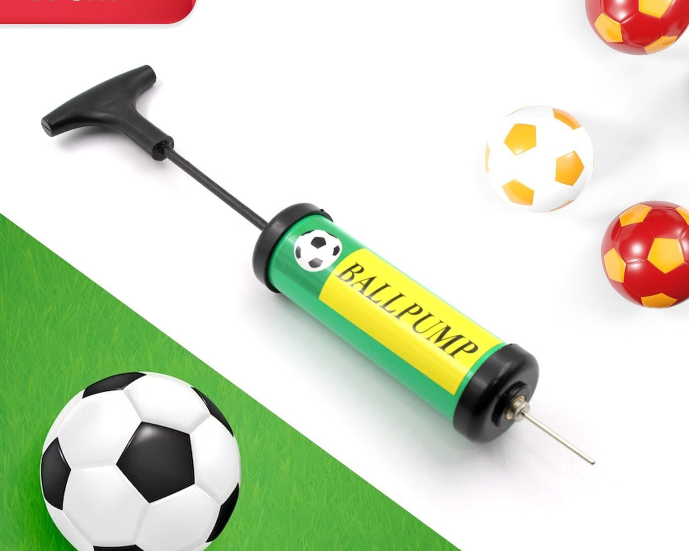 Inflator Air Ball Pump Soft Bouncing Ball Development Kids Toy, Sports Plastic Pump for Soccer, Basketball, Football, Volleyball Ball (17 Cm)