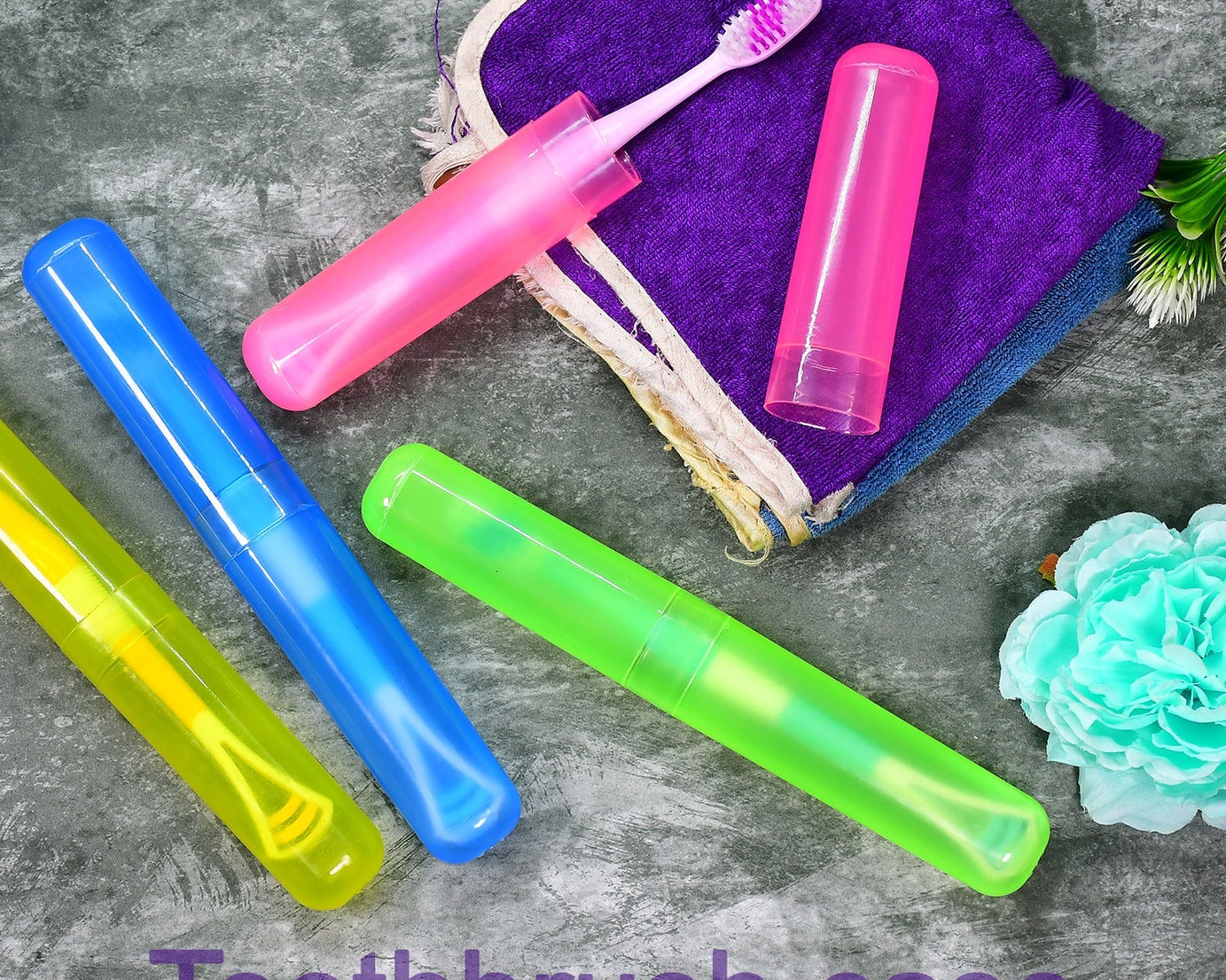 Anti-bacterial toothbrush holder cover, 4-pack for hygiene and travel