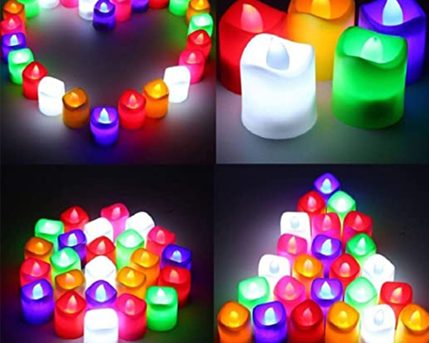 Decorative LED tealight candles, ideal for parties and events