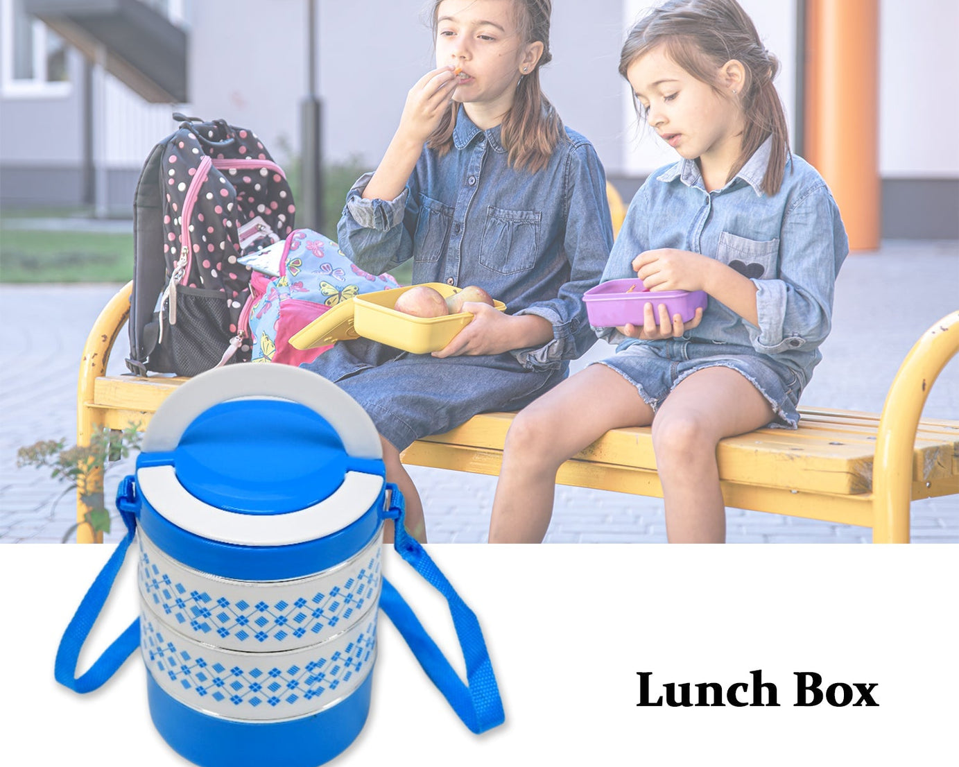 Insulated lunch box with 3 layers.