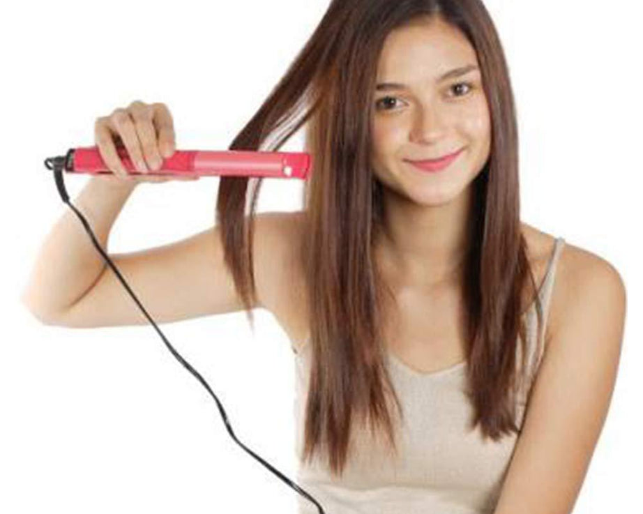 2-in-1 hair curler and straightener for women.