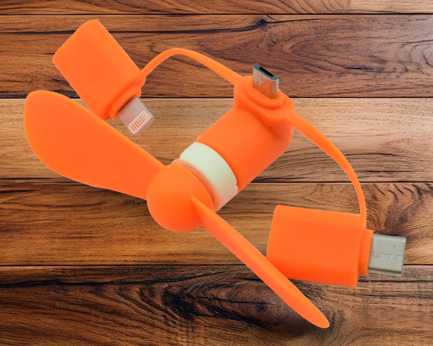 3-in-1 Mini Fan: Portable Cooling for Android, iPhone & Type-C (1 Pc)