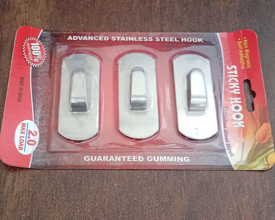 Self- Adhesive Hooks, Heavy Duty Wall Hooks Hangers Stainless Steel Waterproof Sticky Hooks for Hanging Robe Coat Towel Kitchen Bathroom and.