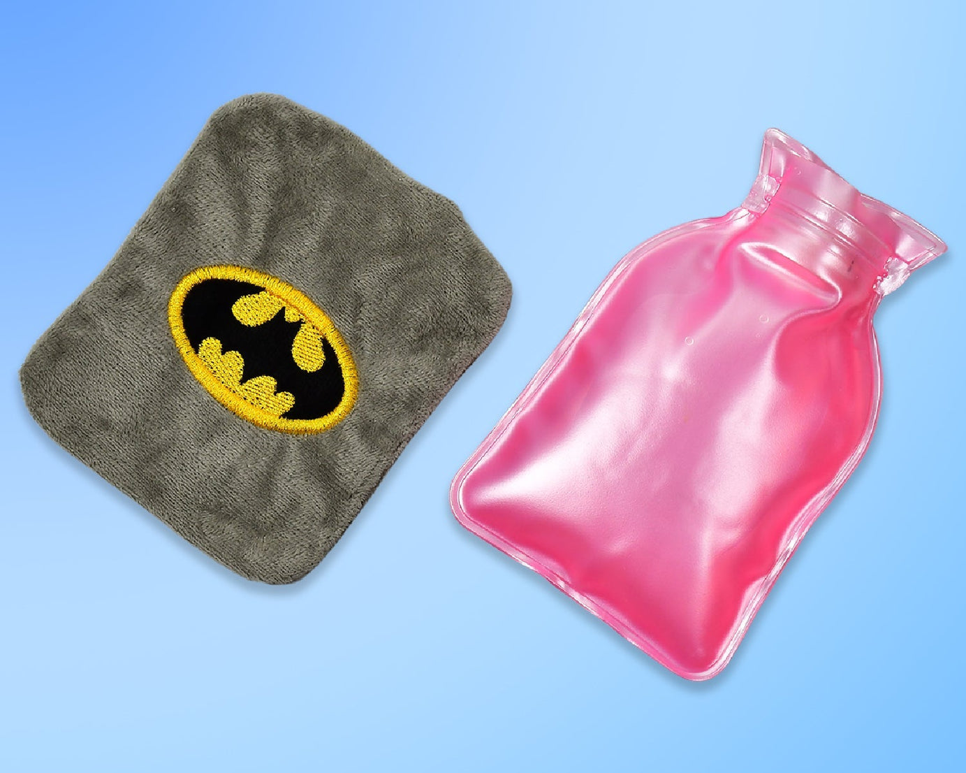 Batman-themed small hot water bag for pain relief