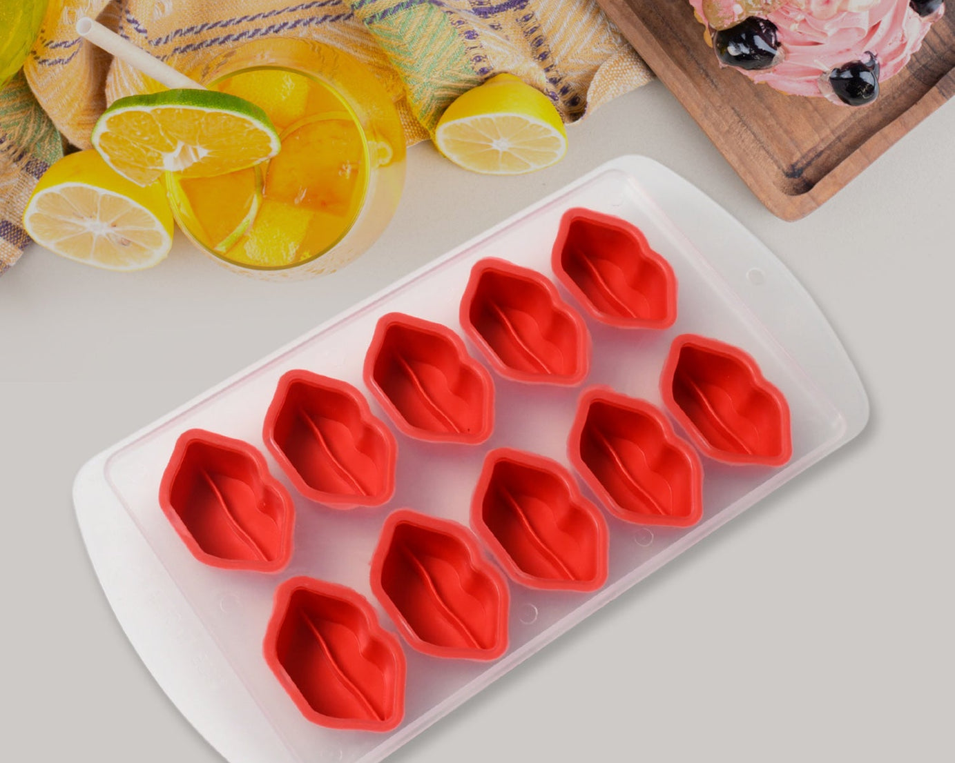Silicone Mold Ice Cube Tray Creative Sweet Multi Type Ice Tray Buckets, Ice Cube Trays Multi Fruit Shape Ice Tray (1 Pc)