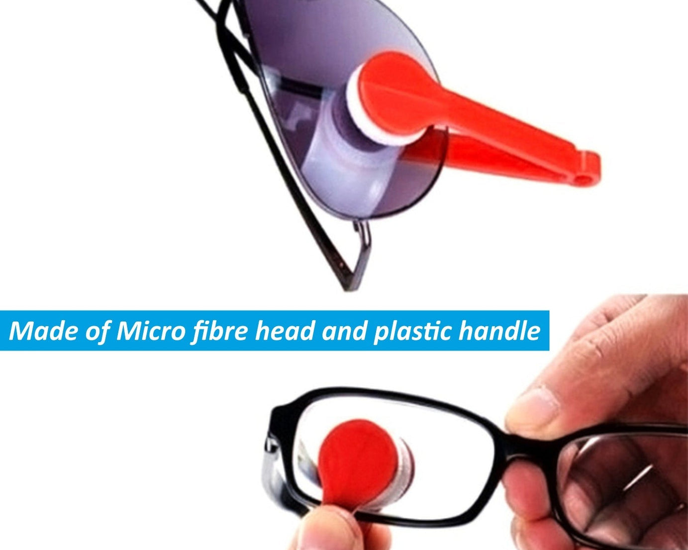 Portable eyeglass cleaner, mini microfiber for glasses and sunglasses.