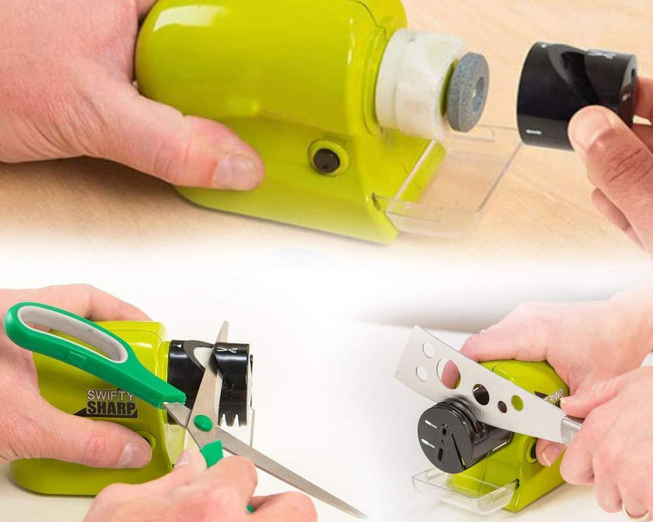 Electric knife sharpener with cordless design