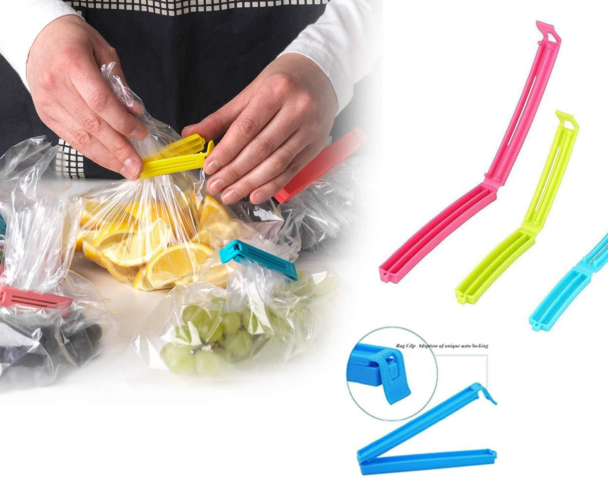 0105 Plastic Snack Bag Clip Sealer Set (18 Pcs, Multicolour)