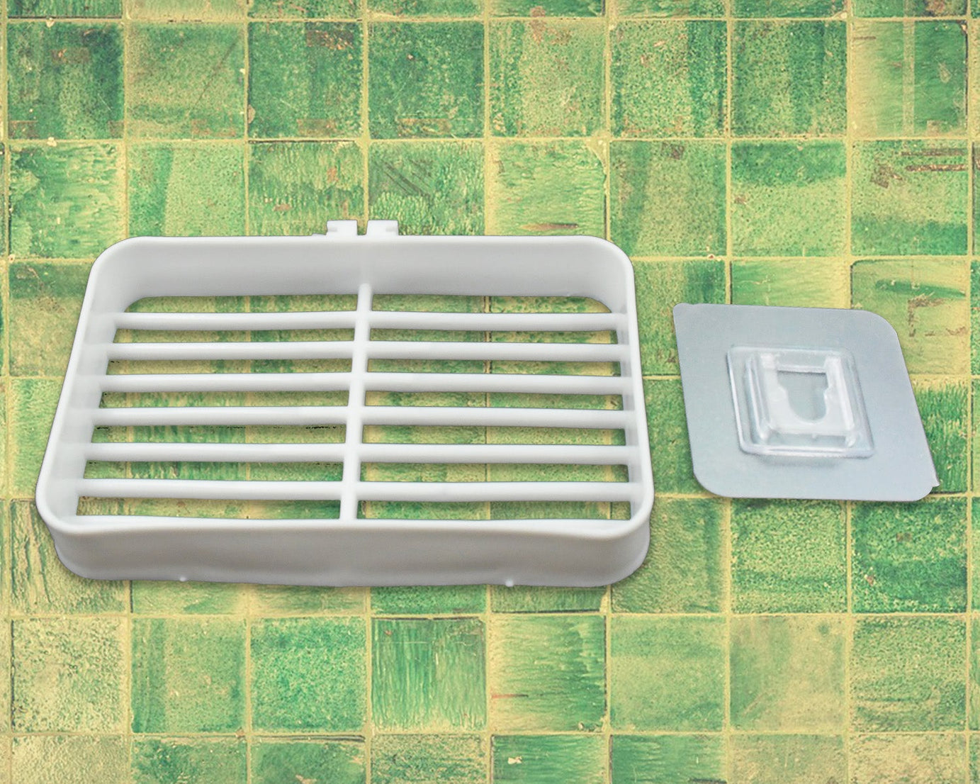 Bathroom & Kitchen Soap Holder: Self-Adhesive (Plastic Box)