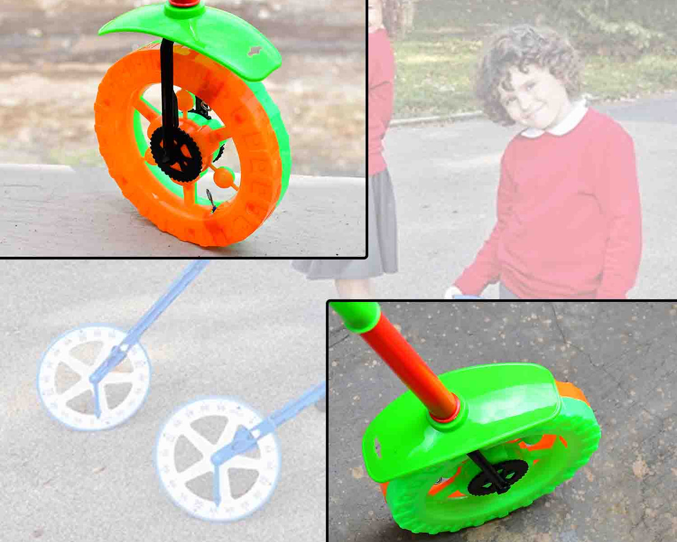 Push toy for kids with light-up wheel and handle