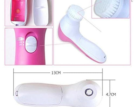 Adjustable 5-in-1 massager for face and body.
