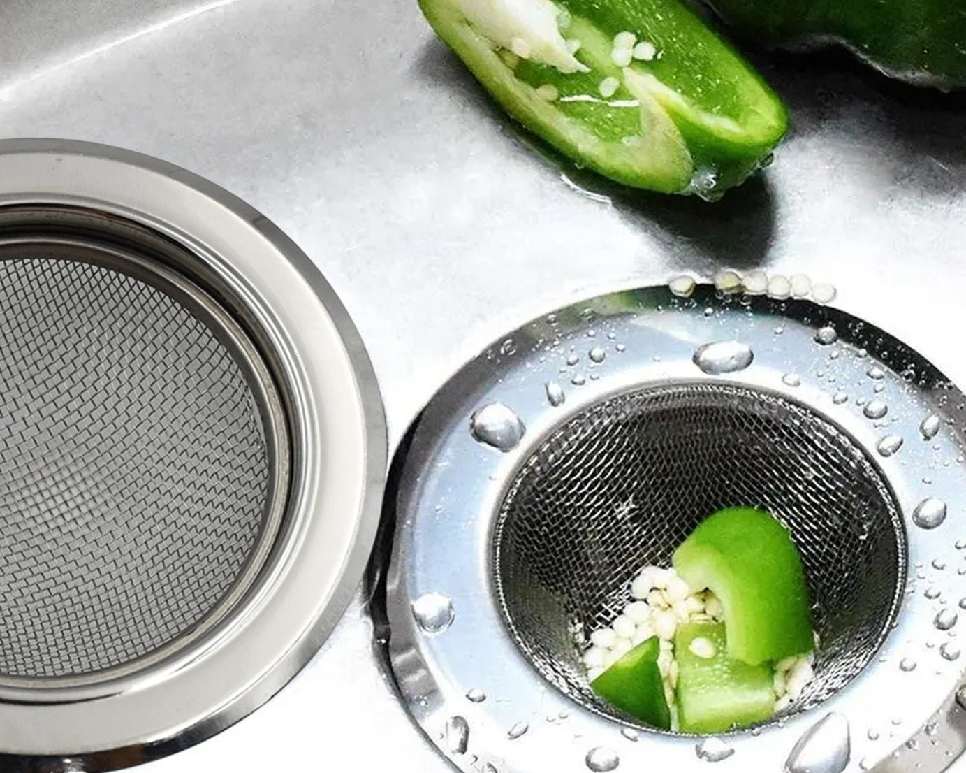 Medium Size Stainless Steel Sink Strainer Kitchen Drain Basin Filter Stopper Drainer