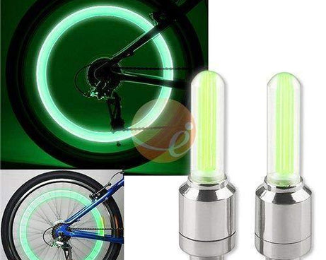 Tire valve caps with LED light for visibility