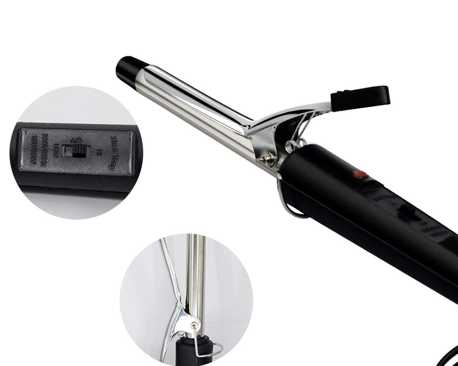 Adjustable temperature curling rod for perfect curls.
