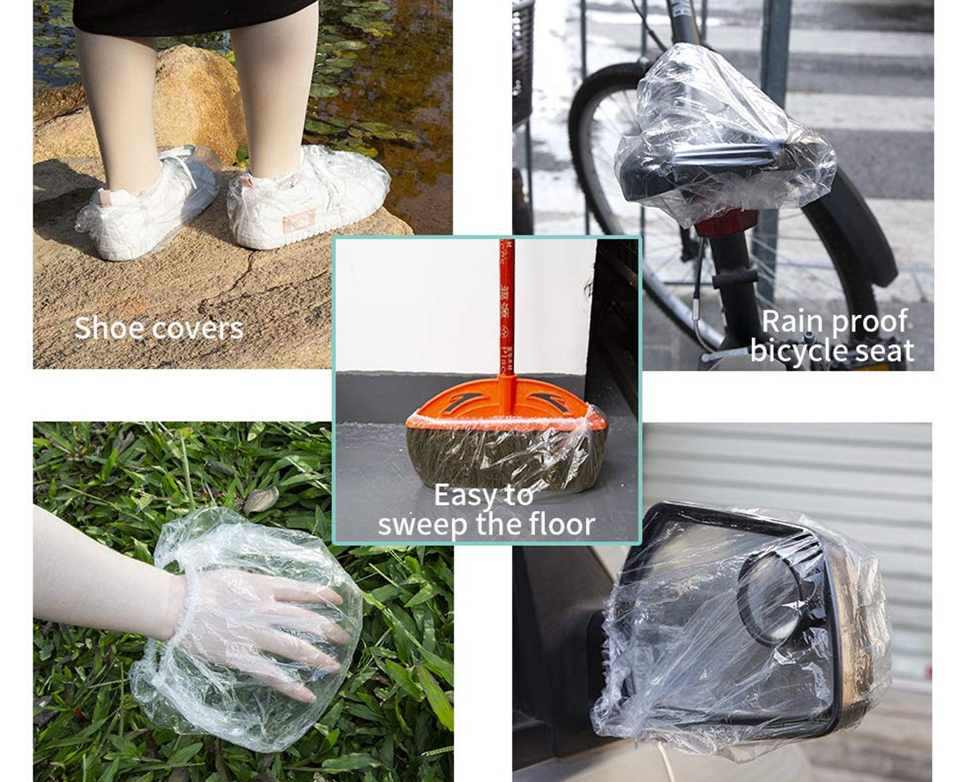 DISPOSABLE SHOWER CAPS FOR WOMEN LARGER THICKER WATERPROOF AND INDIVIDUALLY WRAPPED, PLASTIC ELASTIC HAIR BATH CAPS FOR HOTEL AND SPA, HAIR SALON, HOME USE, PORTABLE TRAVEL (10 Pc Set)