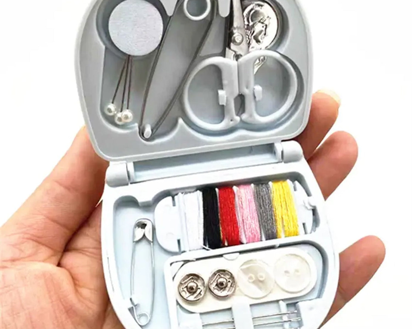 Mini Travel Sewing Kit DIY Sewing Portable Sewing Tool Kits Plastic Sewing Kit Box Beginner Friendly Emergency Sewing Repair Kit with Threads Scissors Hand Sewing Needles