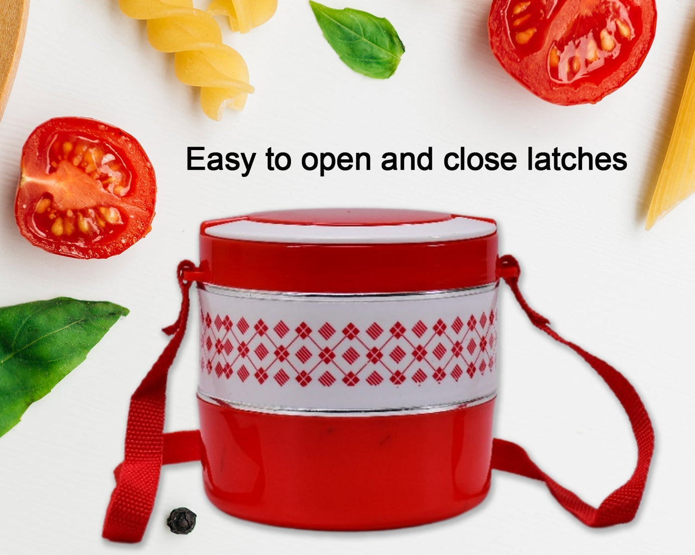 2-layer insulated lunch box in blue.