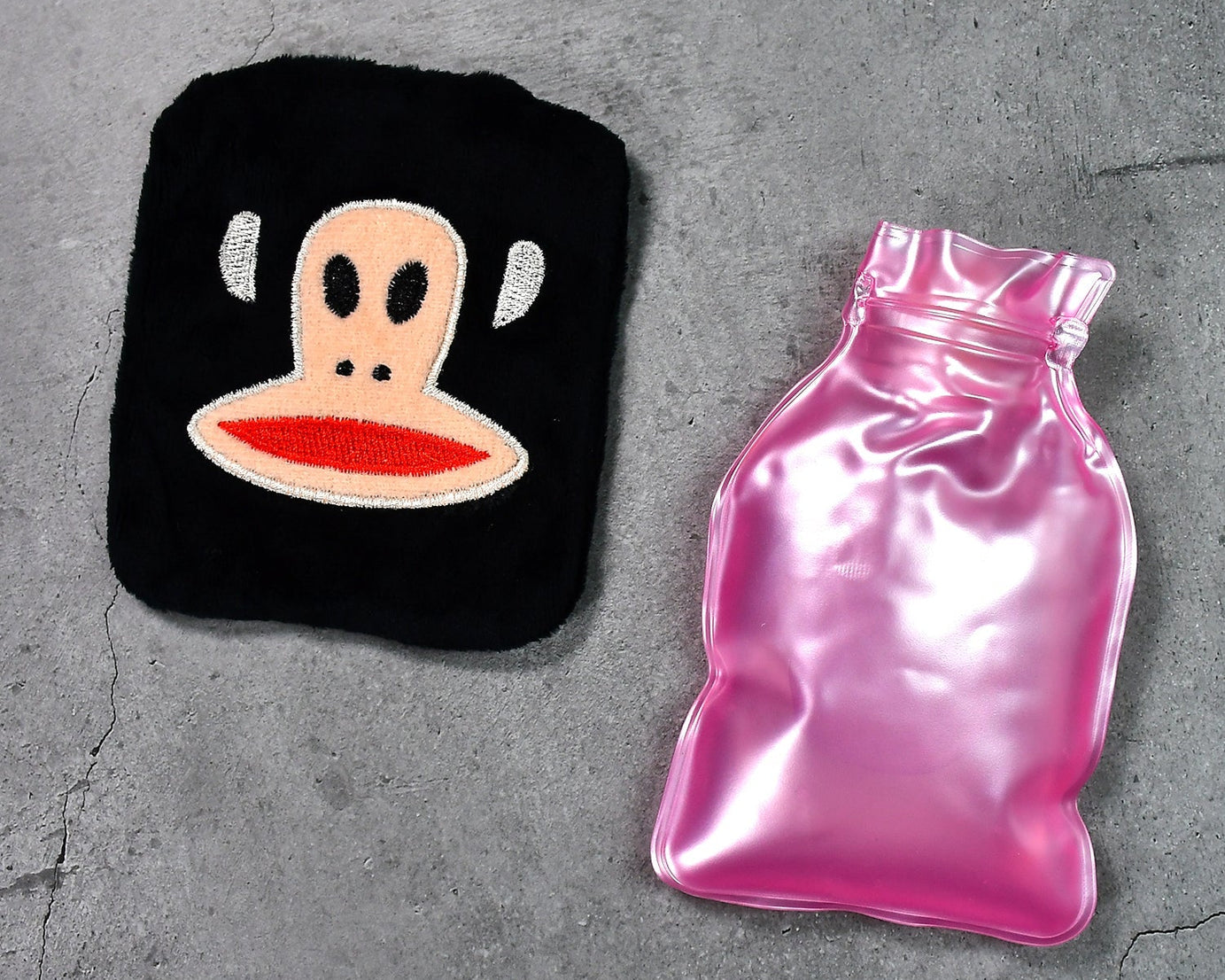 Black Monkey Small Hot Water Bag with Cover for Pain Relief