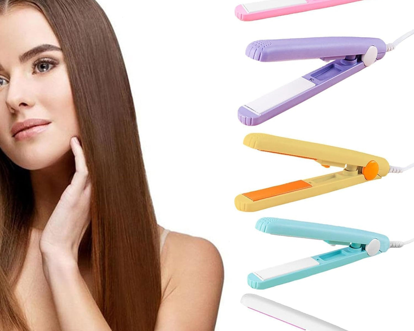 Beauty and Personal Care Professional Ceramic Plate Mini Hair Styler Straightener and Curler