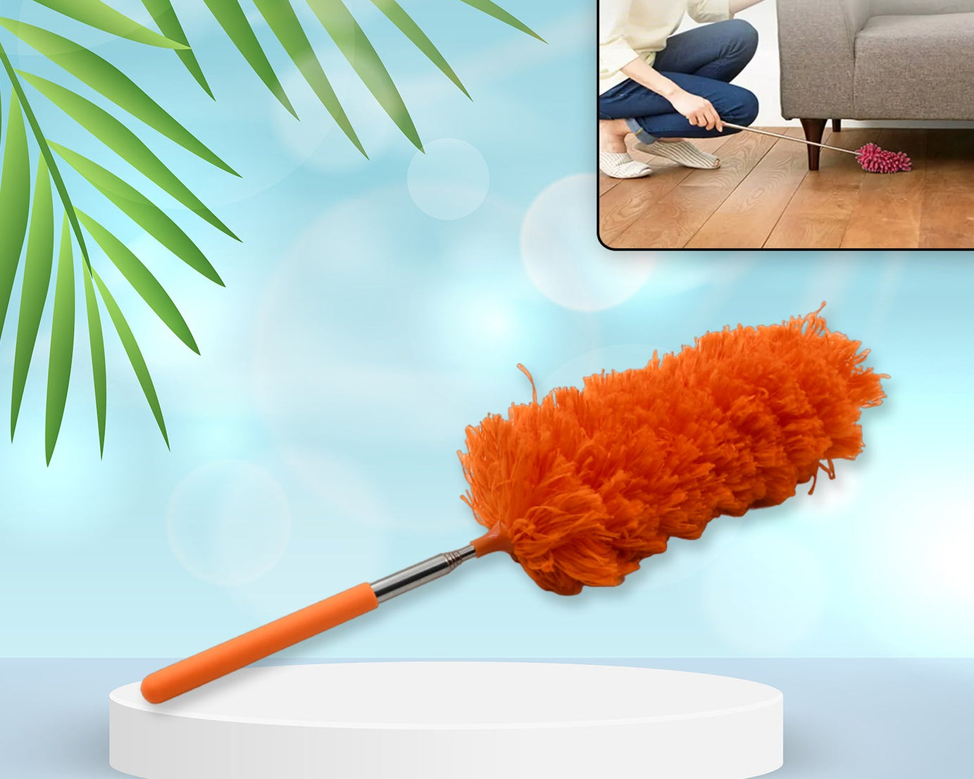 Adjustable Long Handle, Microfiber Duster for Cleaning, Microfiber Hand Duster Washable Microfiber Cleaning Tool Extendable Dusters for Cleaning Office, Car, Computer, Air Condition, Washable Duster