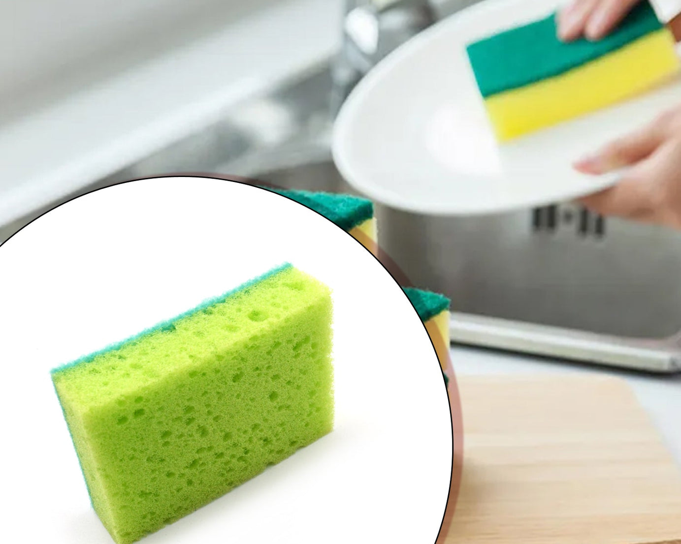 Multi-Purpose Medium 2 In 1 Color Scratch Scrub Sponges, Sponge, Wear Resistance, Dish Washing Tool, High Friction Resistance Furniture for Refrigerator Sofa for Kitchen, Household (1 Pc)