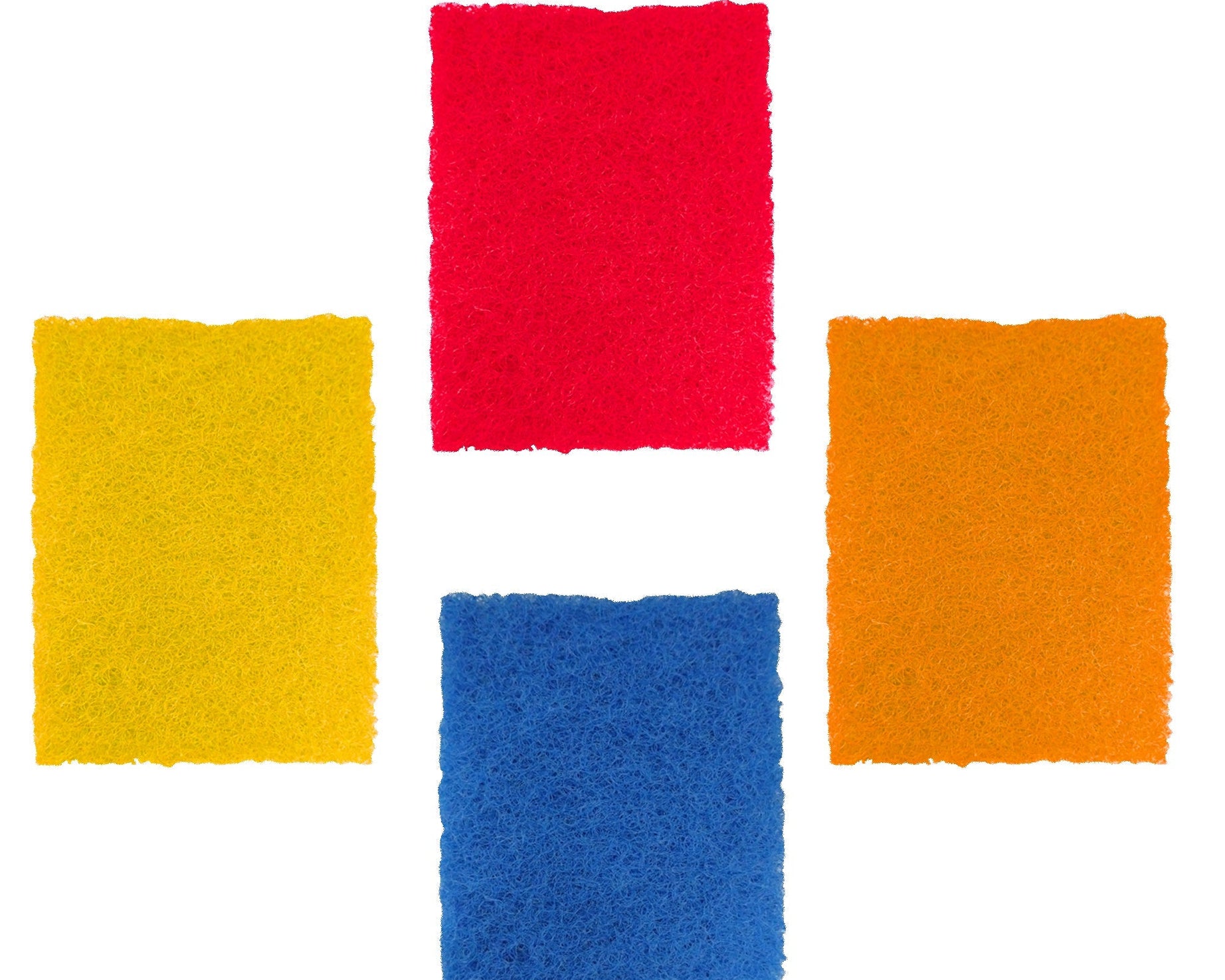 Green scrubber pads for utensils and tile cleaning, pack of four