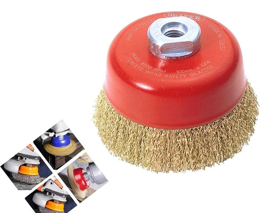 Gold wire brush for industrial use.