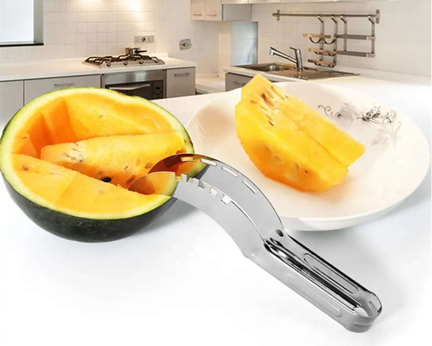 Stainless Steel Watermelon Cantaloupe Slicer Knife, Corer Fruit, Vegetable Tools Kitchen