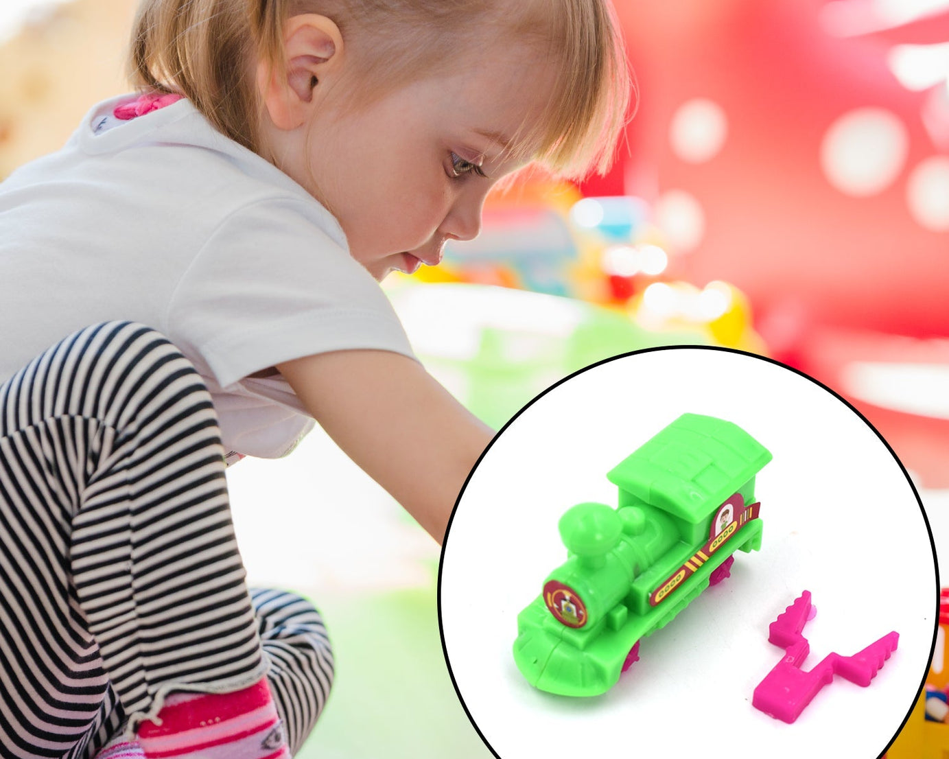 Pull along back train toy for toddlers
