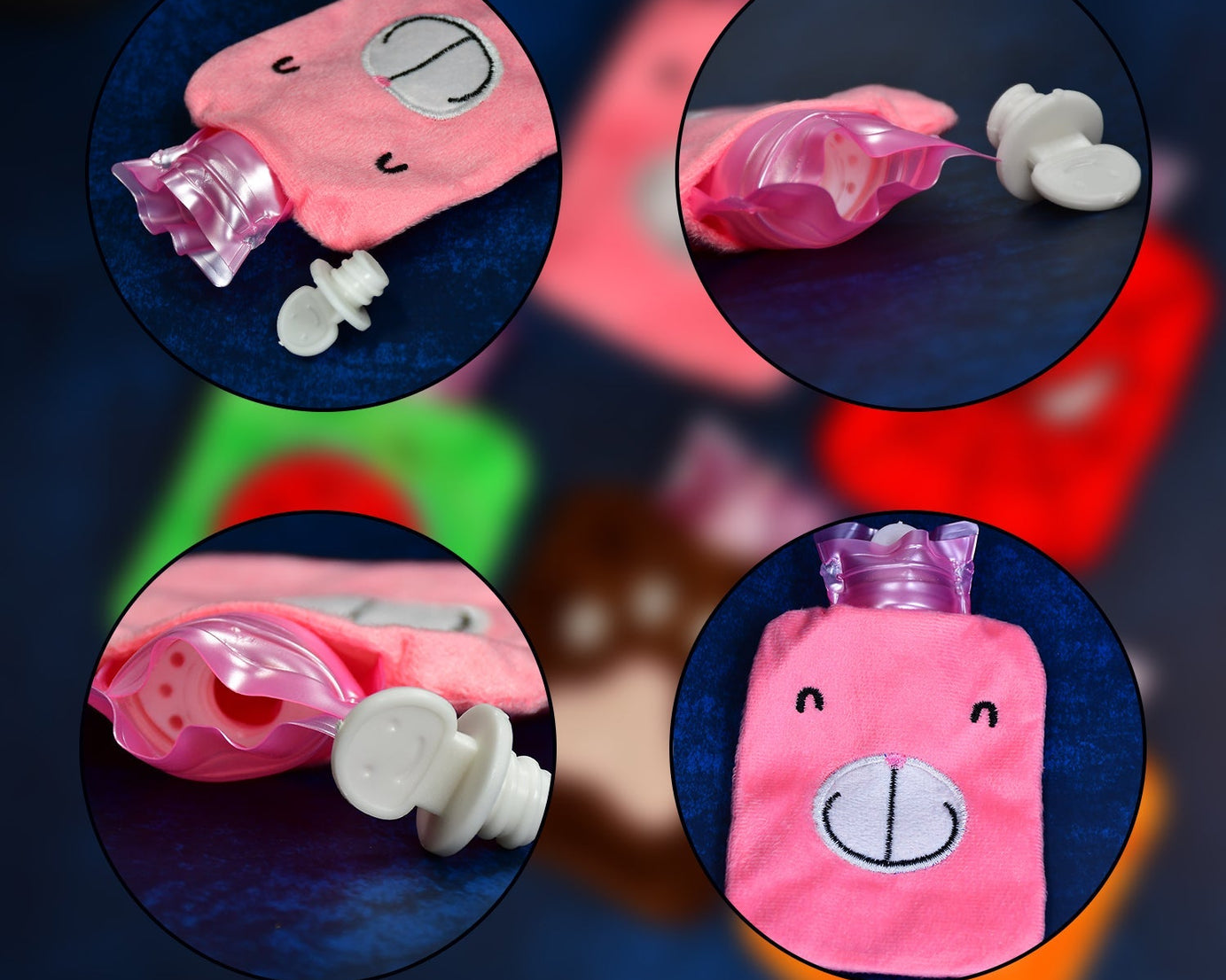 Hot water bag in mini size, designed for pain relief with various designs