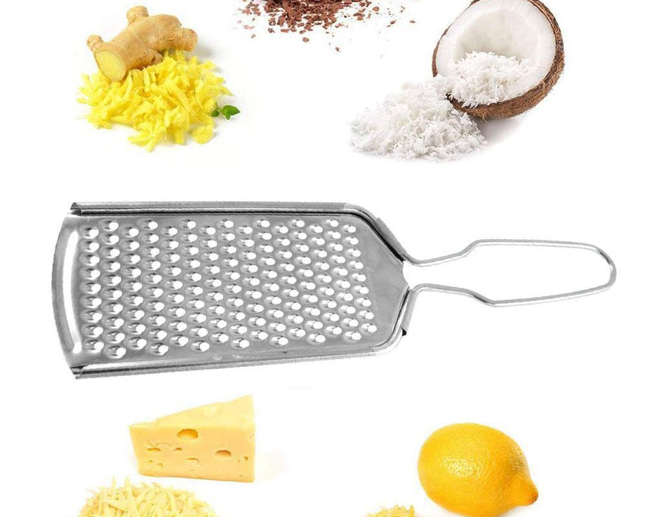Sharp and durable stainless steel zester grater for versatile kitchen tasks like zesting and grating.