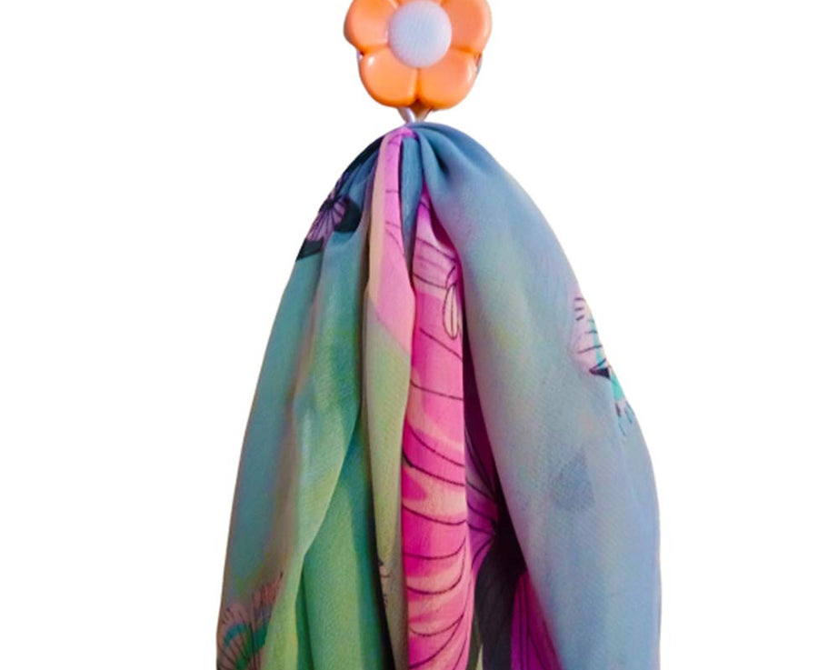 Durable plastic flower hooks with adhesive backing.