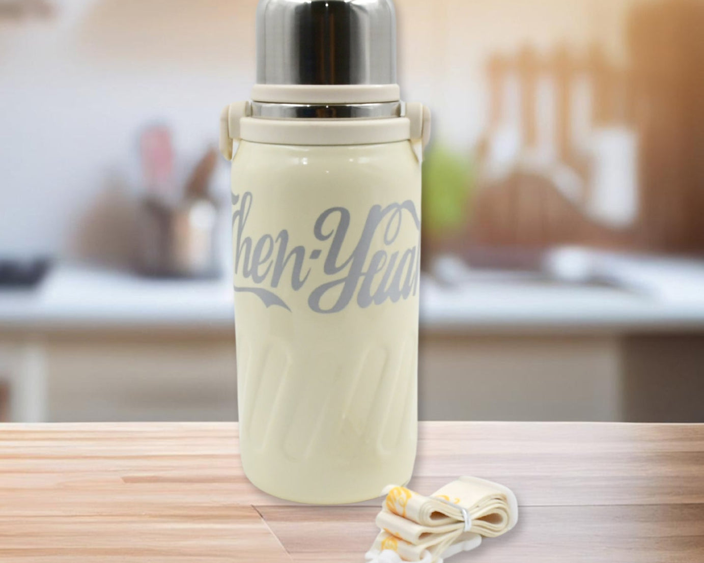 Stainless Steel Vacuum Insulated Water Bottle | Leak Proof Flask for Tea Coffee | Reusable Water Bottle with Hanging Strap | Bottle for Hot & Cold Drinks Wide Mouth Water Flask 1200 ML