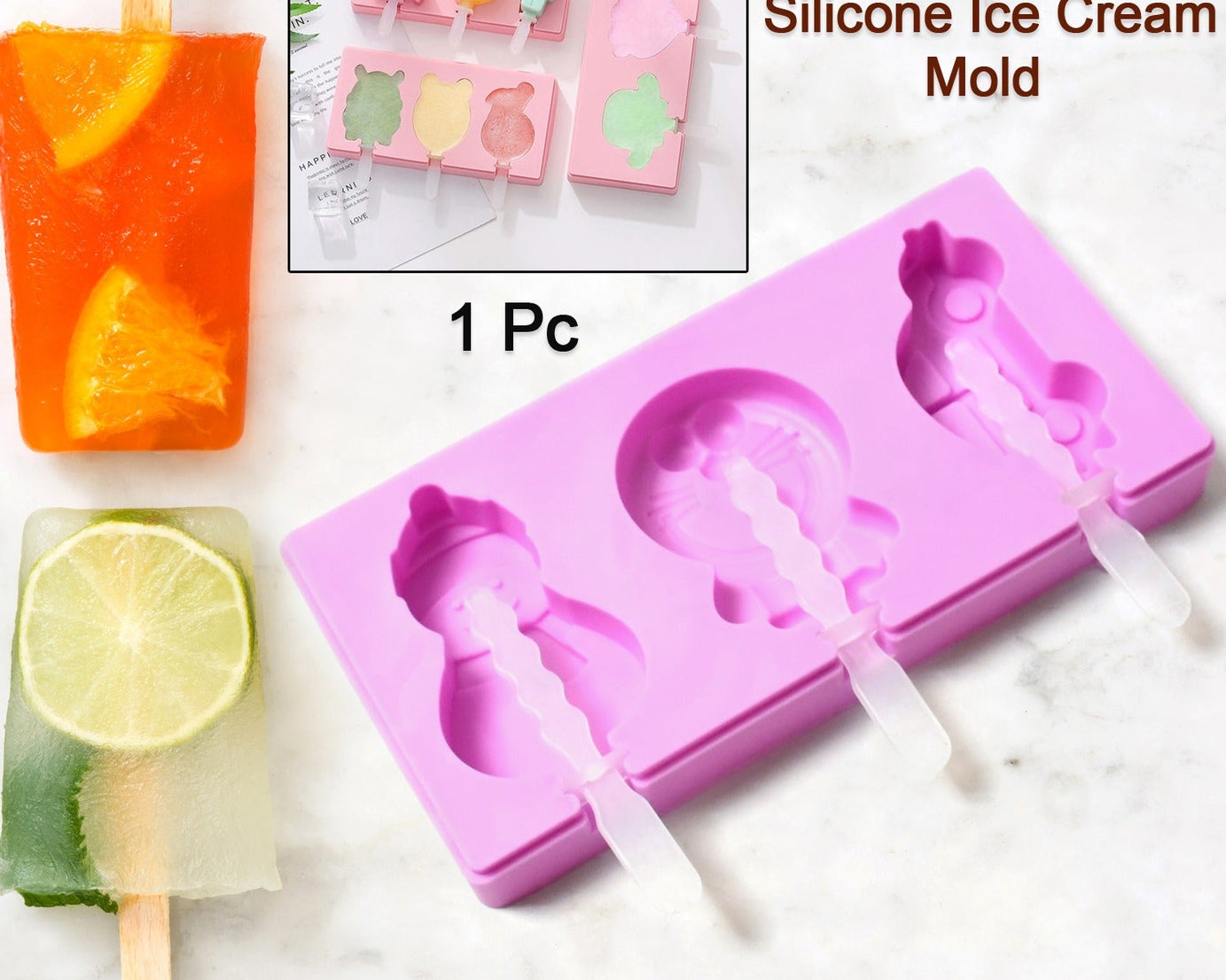 Silicone Popsicle Molds, Reusable Ice Cream Molds With Sticks And Lids. A Must-Have Popsicle Mold For Summer.