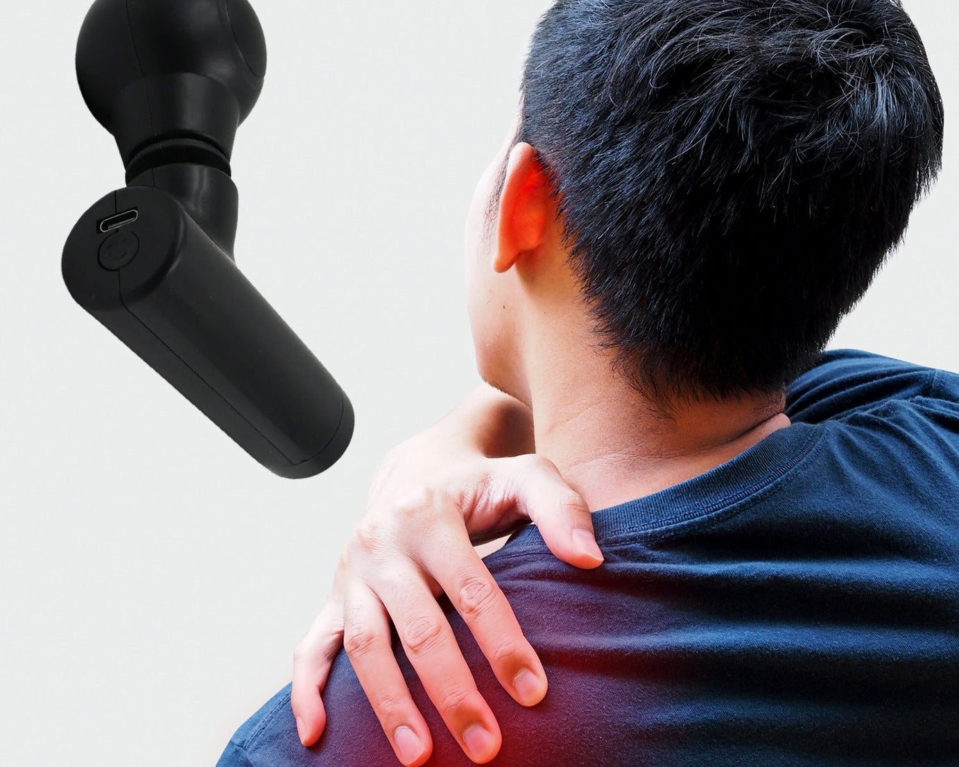Black Mini Pocket Size Massager, Full Body Massager, Cordless One Button Operation for Body Pain & Relaxation