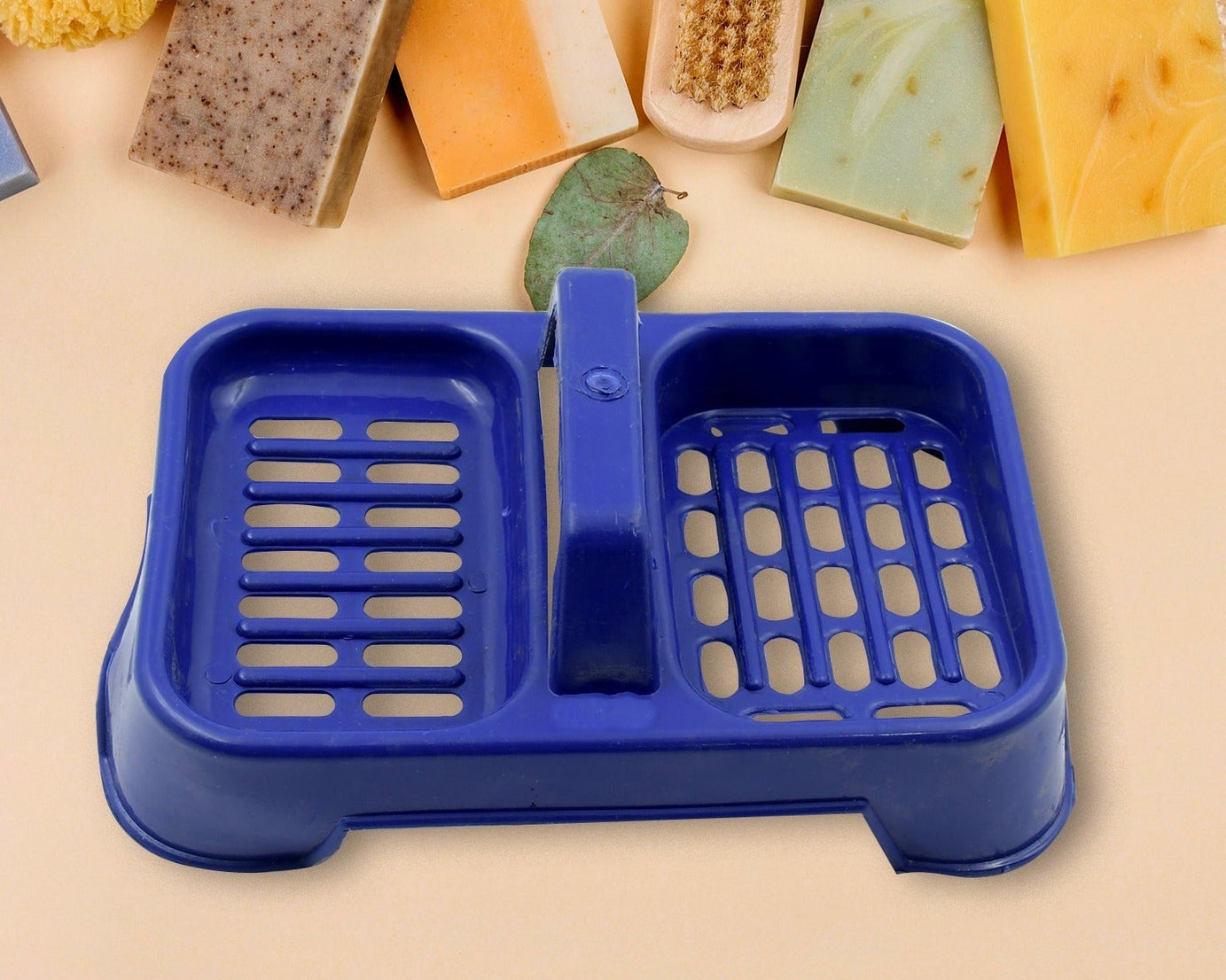 8729 2in1 Plastic Soap Case / Soap Dish / Soap Stand, 2 Section Plastic Soap Case Soap Holder Soap Dish For Bathroom Kitchen Sink (1 Pc / Multicolor )